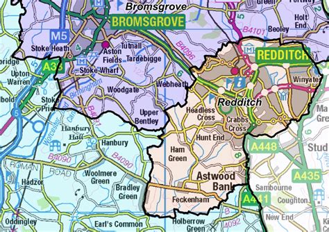 Worcestershire County Boundary Map - Digital Download – ukmaps.co.uk