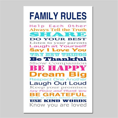 Family Rules House Rules Family Rules Sign Family Quote - Etsy UK