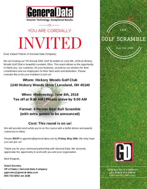 GDC Golf Scramble 2018 Invitation | General Data Company, Inc.