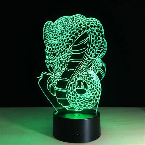 Luminarias Night Light 3D Lamp Snake Shape 3D Lights Children's nightlight Visual Led Night ...