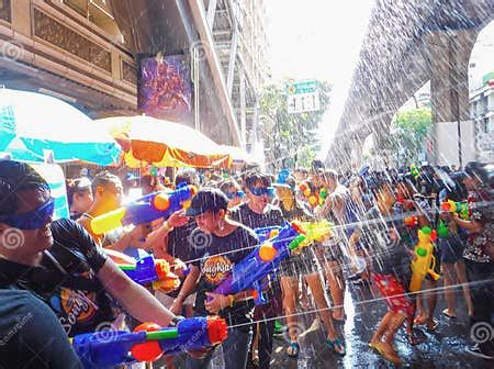 BANGKOK, THAILAND - APRIL 13: Songkran Festival in Bangkok on April 13 ...