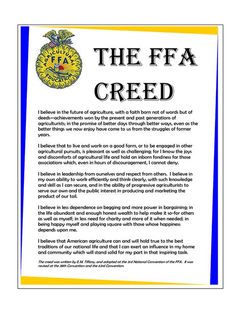 Printable Ffa Creed