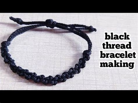 How to make bracelet at home||Black thread bracelet making||Diy ...