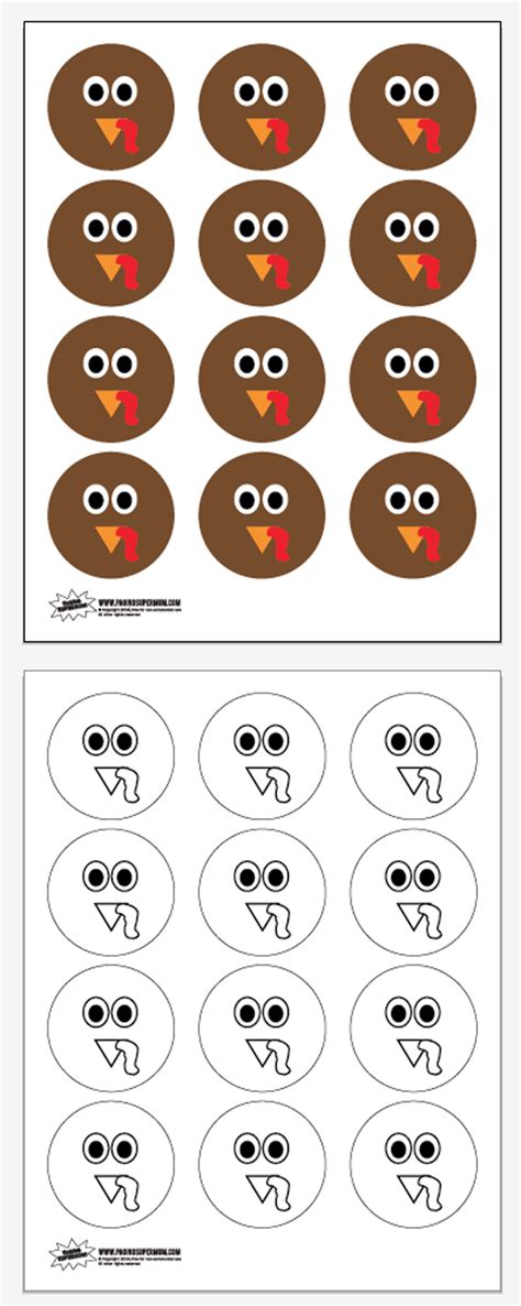 Free Printable Turkey Face Template - Paging Supermom