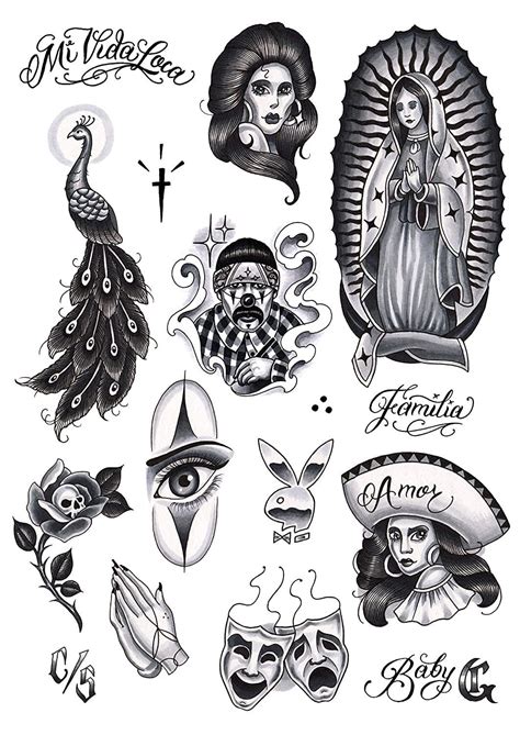 Tatsy Chicano Set, Temporary Tattoo Cover up Sticker for Men and Women, Body Temp Fake Tattoos ...