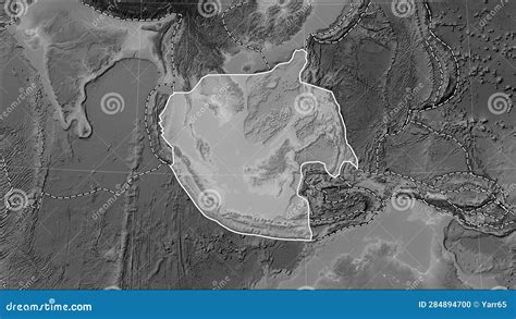 Sunda Plate - Boundaries. Grayscale Map Stock Illustration - Illustration of lithosphere ...