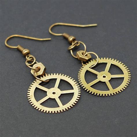 Steampunk Jewelry Brass Gear Earrings by Tanith-Rohe on DeviantArt