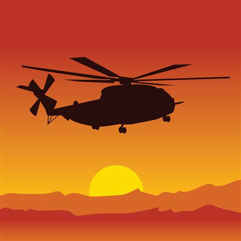 military helicopter silhouette sunset background 25367069 Vector Art at Vecteezy