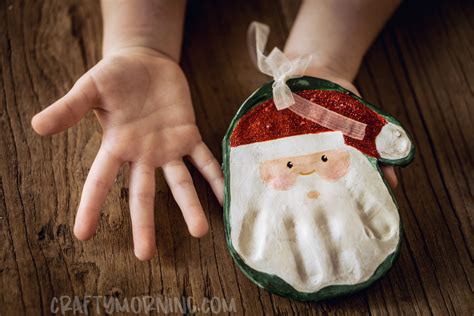 Salt Dough Santa Handprint Ornament - Crafty Morning