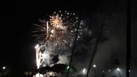 Waikiki Fireworks from the harbor - YouTube