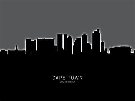 Cape Town South Africa Skyline Digital Art by Michael Tompsett - Pixels