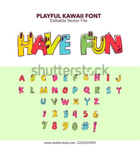 Kawaii Letter Set Vector Font Children Stock Vector (Royalty Free ...