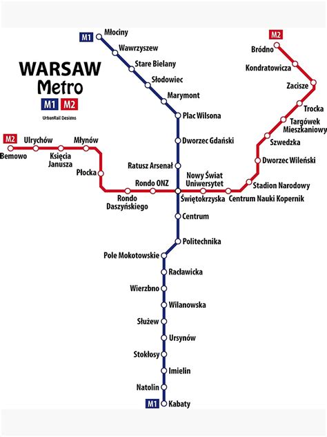 "WARSAW Metro Map" Poster for Sale by UrbanRail | Redbubble