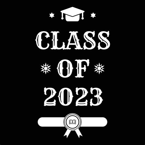 CLASS OF 2023. Graduation logo for high school, college graduate ...