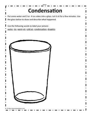 Condensation Experiment Worksheets