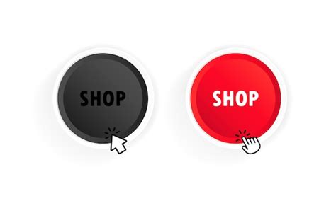 Premium Vector | Shop button with cursor. vector on isolated white ...