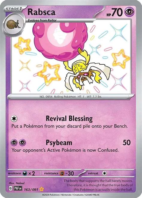 Pokemon Trading Card Game Paldean Fates Single Card Shiny Rare Rabsca 163 Shiny Rare - ToyWiz