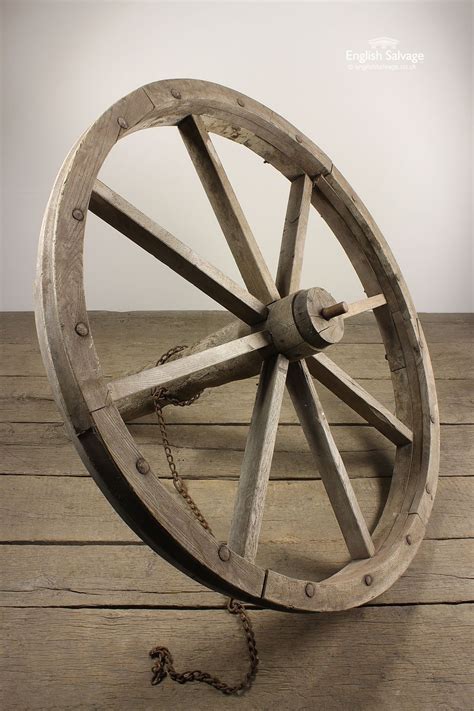 Salvaged Wooden Pulley Wheel with Axle | Architectural salvage, Salvage ...