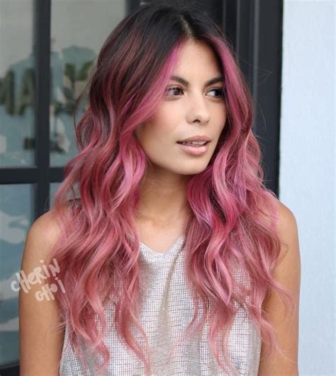 Pink Balayage for Brunettes