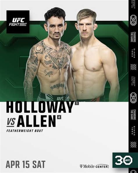 UFC Fight Night: Holloway vs Allen Fight Card- Which UFC fighters are ...