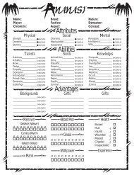 Pendragon 5th Edition Character Sheet