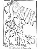 Veterans Day Coloring Pages  Children Wave The flag sketch template