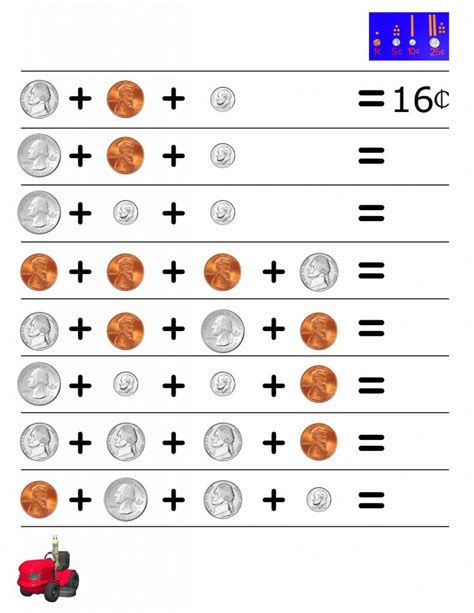 Learning to Count Money Practice | MySchoolsMath.com