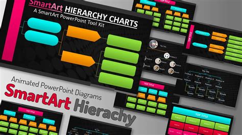 PowerPoint SmartArt Hierarchy Slides for Outlines, Agendas, and Flow Charts