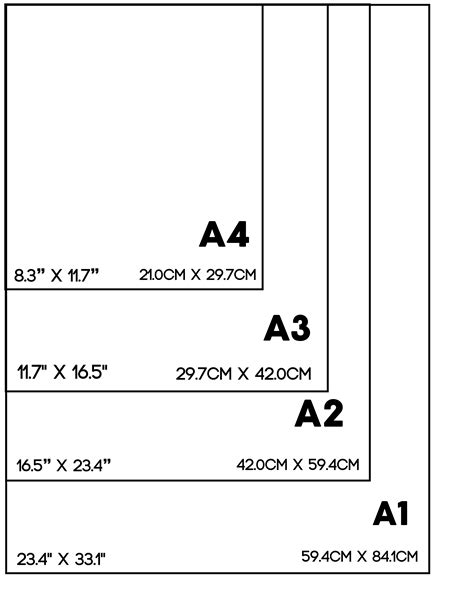 Printer Paper Sizes Chart