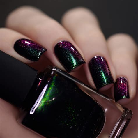 Salem - Rich Black Green Shimmer Nail Polish by ILNP in 2021 | Stylish nails art, Nail shimmer ...