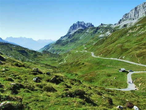 Road Mountain Pass Klausenpass Stock Image - Image of meadows, alps ...