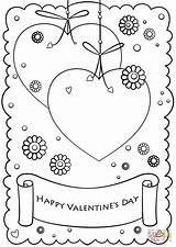 Printable Coloring Valentine Cards sketch template