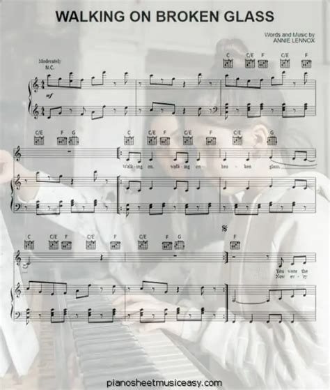 walking on broken glass sheet music - C Major