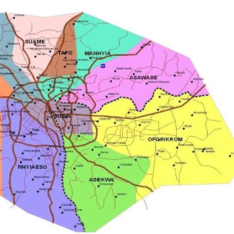 Administrative Map of Kumasi (Source: KMA, 2011) | Download Scientific Diagram