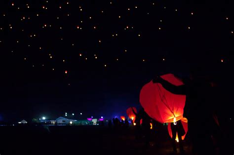 Floating Sky Lanterns Free Stock Photo - Public Domain Pictures