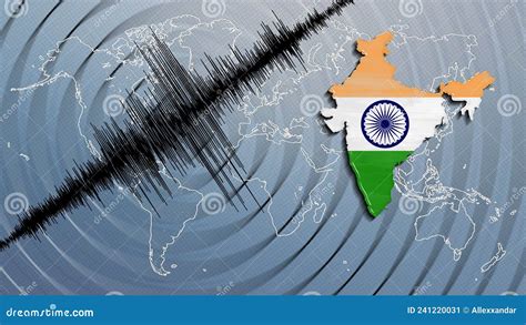 Seismic Activity Earthquake India Map Stock Illustration - Illustration ...