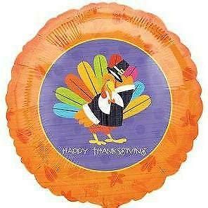 18" Happy Thanksgiving Turkey Balloon| Party Zone USA