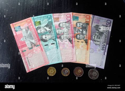 Dominican pesos in notes and coins, Dominican Republic, Caribbean ...