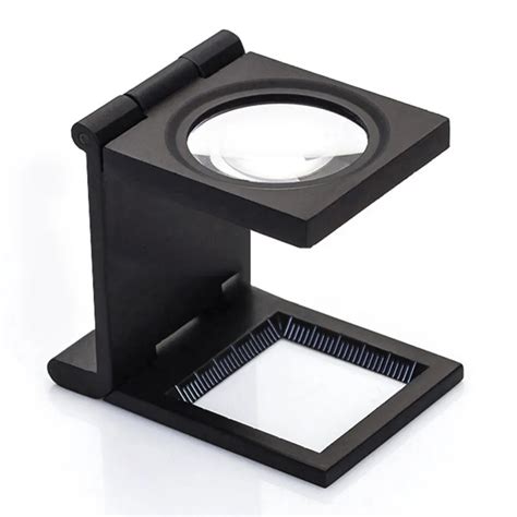 10x Metal Desk 2 LED Magnifier Optical Lens Black Foldable Printing Cloth Magnifying Glass W ...