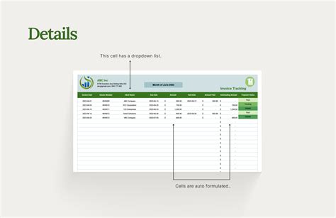 Free Invoice Tracking Template - Download in Excel, Google Sheets | Template.net