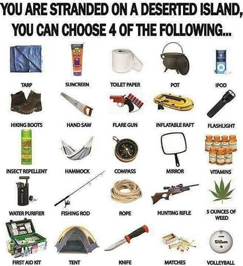 You're About to Be Stranded on a Deserted Island: What 4 Items Would You Take? | Dad Humor ...