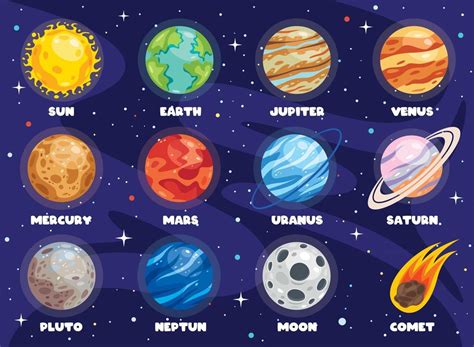 planetas de colores del sistema solar 2391257 Vector en Vecteezy