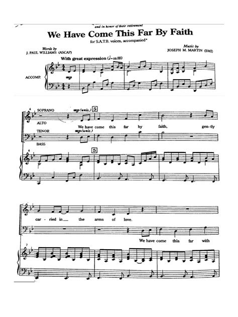 WE HAVE COME THIS FAR BY FAITH Music Sheet | PDF