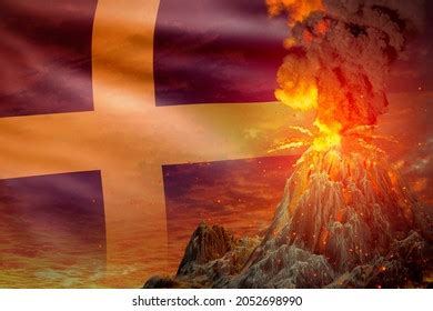 Big Volcano Eruption Night Explosion On Stock Illustration 2052698990 ...