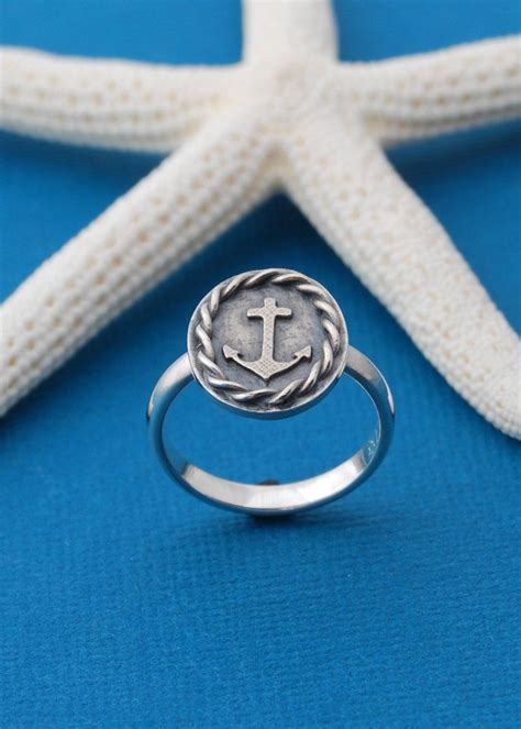 LAST ONE SALE Anchor Ring Sterling Silver Size 8 | Etsy | Sterling ring, Sterling silver rings ...