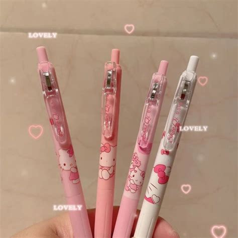 Hello Kitty Cute Pens Stationery Pens Bulk School Supplies Press Fountain Pen Kawaii … in 2022 ...