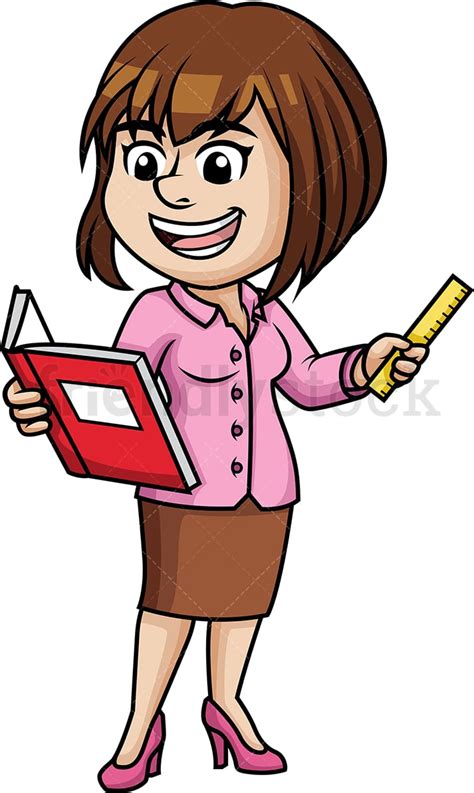 Woman Teaching Cartoon Clipart Vector - FriendlyStock