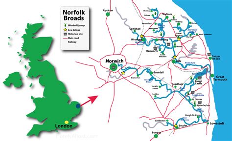 Map Of Norfolk Broads - Map Of The World