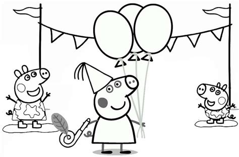 Happy Birthday Peppa Pig Coloring Pages