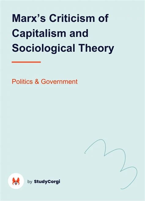 Marx's Criticism of Capitalism and Sociological Theory | Free Essay Example